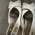 Splendid Women’s Beige and Blue Chunky Wedge Platform Canvas Sandals Size 10 Photo 6
