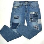 Ralph Lauren Lauren  Patchwork Straight Tapered Mid Rise Bluestone Wash Jeans 8 Photo 0