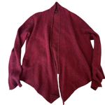 Eileen Fisher Wool Mohair Cashmere blend Drape Cardigan Red Purple Sz S Photo 2