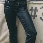 Revice Denim Black Leather Style Pants Photo 0