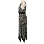 Bila Floral Printed Sleeveless Smocked Bohemian Boho Tasseled Maxi Dress Size S Black Photo 3