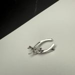 Vintage Double Wishbone Brooch Pin Silver Tone Blue Rhinestone Faux Pearl Lucky Photo 9