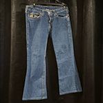 True Religion  Women's Flare Jeans with Golden Yellow Stitching (Bobby Rainbow) Photo 3