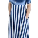 Matilda Jane  the road ahead striped blue white floor‎ length maxi dress medium Photo 0