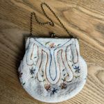 Antique 1920s French Micro Bead Embroidered Clam Shell Kiss Lock Art Deco Bag Pink Photo 1