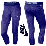 Nike Running Dri Fit Mid Rise Cropped Capri Leggings tights Purple Black women M Photo 1