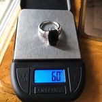 Natural Black Jade Pink Sapphire Sterling Silver Ring Size 8 Photo 7