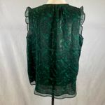 Loft Shimmer Paisley Velvet Flutter Tie Neck Top size medium Photo 5