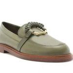 Schutz Rhino Leather Loafer Flats in Military Green NWOB Size 8.5 Retail $178 Photo 7