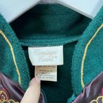 Vintage Carriage Court 1/2 Zip Housecoat Robe Muumuu Gown M Green Embroidered Size M Photo 3