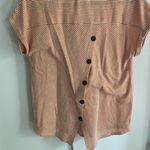 Retrology Peach Orange & White Striped Short Sleeve Women’s Casual Top Size L Size L Photo 3