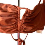 Shade & Shore Women's Rust Cinch Front Keyhole Bikini Top - Size 32B - NWT Photo 8