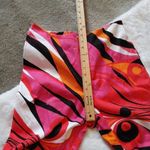 Evelyn Abstract Funky Fun NWOT Pants Size 8 Pink Retro White Black Zipper Side Photo 4