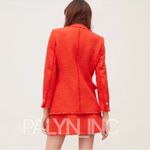 ZARA  Tweed Weave Jeweled Buttons Blazer Jacket Orange Size XS NEW Photo 14