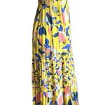 Maaji NEW  Strapless Long Smocked Tiered Maxi Dress Floral Sunshine Print Size M Photo 1
