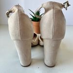 Lulus Ankle Strap Block Heels Womens Shoes Size 9 Blush Pink Gold Faux Suede Photo 8