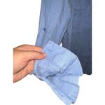 ZARA  100%‎ Linen Button-Up Shirt Blue Medium EUC Photo 4