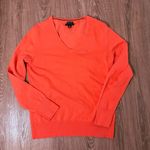 Tommy Hilfiger  V-neck Coral Orange Sweater Pima Cotton blend Preppy Academia L​ Photo 1