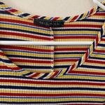 Can’t Miss Rainbow Stripe Ribbed Tank Dress Womens Size Medium Photo 2