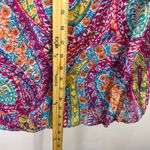 Ralph Lauren Lauren Top Womens Large Pink Paisley 3/4 Sleeve Ruffle Vacation Photo 4