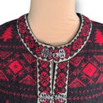 Vintage 90s Telluride Clothing Co Burgundy Black Wool Reindeer Knit Sweater Vest Size L Photo 3