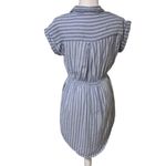 Japna  | 100% Cotton Beach Dress Blue Stripe with Pockets Tie Waist Size Small Photo 3