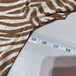 Ann Taylor Women's Zebra Print Striped Square Neck Top Brown White Size 2XS NWT Photo 2