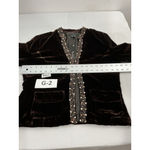 ECI Womans Ny Blazer 10 Brown Pearl Stud Accent 3/4 Sleeve Lined Pockets NWT Photo 5