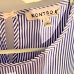 Kontrol  Striped Bell Sleeve Blouse with Floral Embroidery – Size Small Photo 2