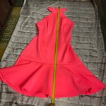 Love Culture Scuba Knit Neon Pink Flare Dress Size  M Photo 4