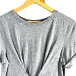 Joie  Lizeth Lace Up Corset Front Short Sleeve Top in Heather Grey 100% Cotton, M Photo 2