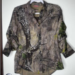 Magellan Women  camo packable Vented roll tab sleeve hunting top S Photo 0