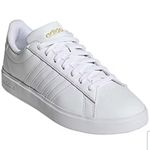 Adidas NWT Women's White and Gold Grand Court 2.0 Sneakers sz 9 Photo 1