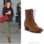 Frye  Courtney Brown Leather Lace Up Vintage Low Heeled Everyday Ankle Booties Photo 1