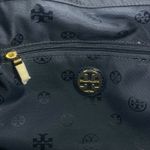 Tory Burch  Small Ella Patent Leather Tote Bag Nylon Purse Navy Blue Photo 8