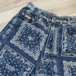 True VIWACE Jeans Vintage Bandana Patchwork Patterned Denim Shorts Blue Photo 2