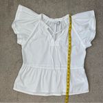 joe's jeans Joe’s Flutter Sleeve Poplin Blouse White S‎ Photo 7