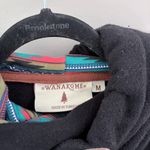 Wanakome  Black Hoodie with Patterned Interior Photo 3