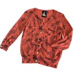 Twelve By Twelve Coral Pink and Black Fashionista Women Print Cardigan Medium Photo 0