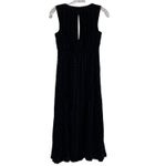 Madewell  Broadway & Broome Velvet Midi Dress Black Textured Size 0 Witchy Goth Photo 9