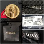 Versace  Button Detail Virgin Wool Mini Dress 12 US 48IT Black NWT Photo 4