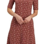 Duluth Trading Co Free Range Organic Cotton Floral Stretch Night Dress Lounge Brown Photo 0
