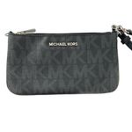 Michael Kors  Brown &  Black Logo Saffiano Leather Wristlet Pouch Handbag Photo 1