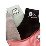 5 Pairs Women Teen Girls Monster Cute Crew Socks Blue Photo 4