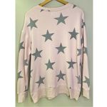 Sundry  Light Pink Gray Star Side Zip Crewneck Sweatshirt Sweater Photo 3