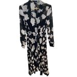 All Saints Skylar Long Sleeve Sheer Maxi Dress Floral Black White Grunge lite Photo 11