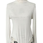 REORIA White Ribbed High Neck Long Sleeve Bodysuit Size L NWT White Size L Photo 0