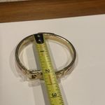 Michael Kors Signed  Hinged Buckle Bangle Bracelet Gold Tone / Orange Enamel Photo 2