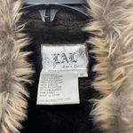 Live a Little  Brown Suede w Faux Fur Collar Warm Vest XL NWOT Photo 3