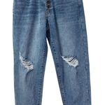 NWT Distressed Button Fly Mom Jeans Jrs Size 9 Boho Trendy Grunge Casual Skater Blue Photo 0